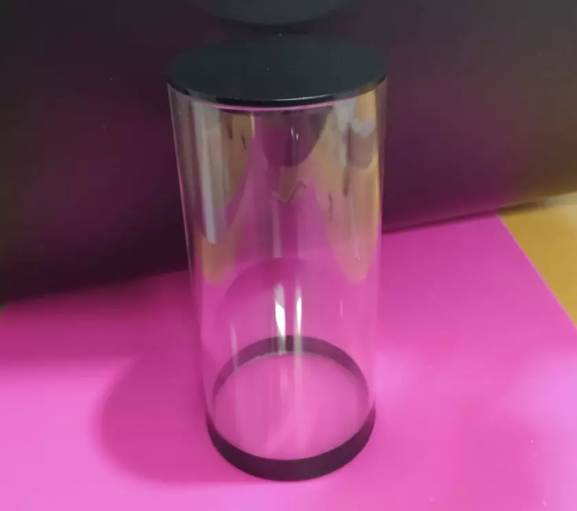 Tubo Acrílico con base y tapa